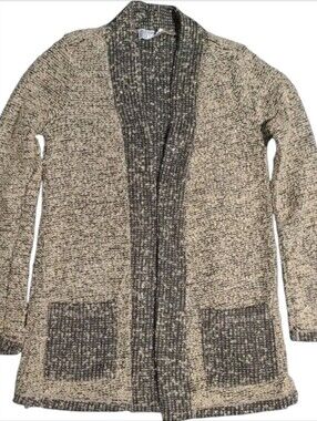 Vintage Vibe JM Collection Open Front Chunky Marled Grandpa Cardigan Size S